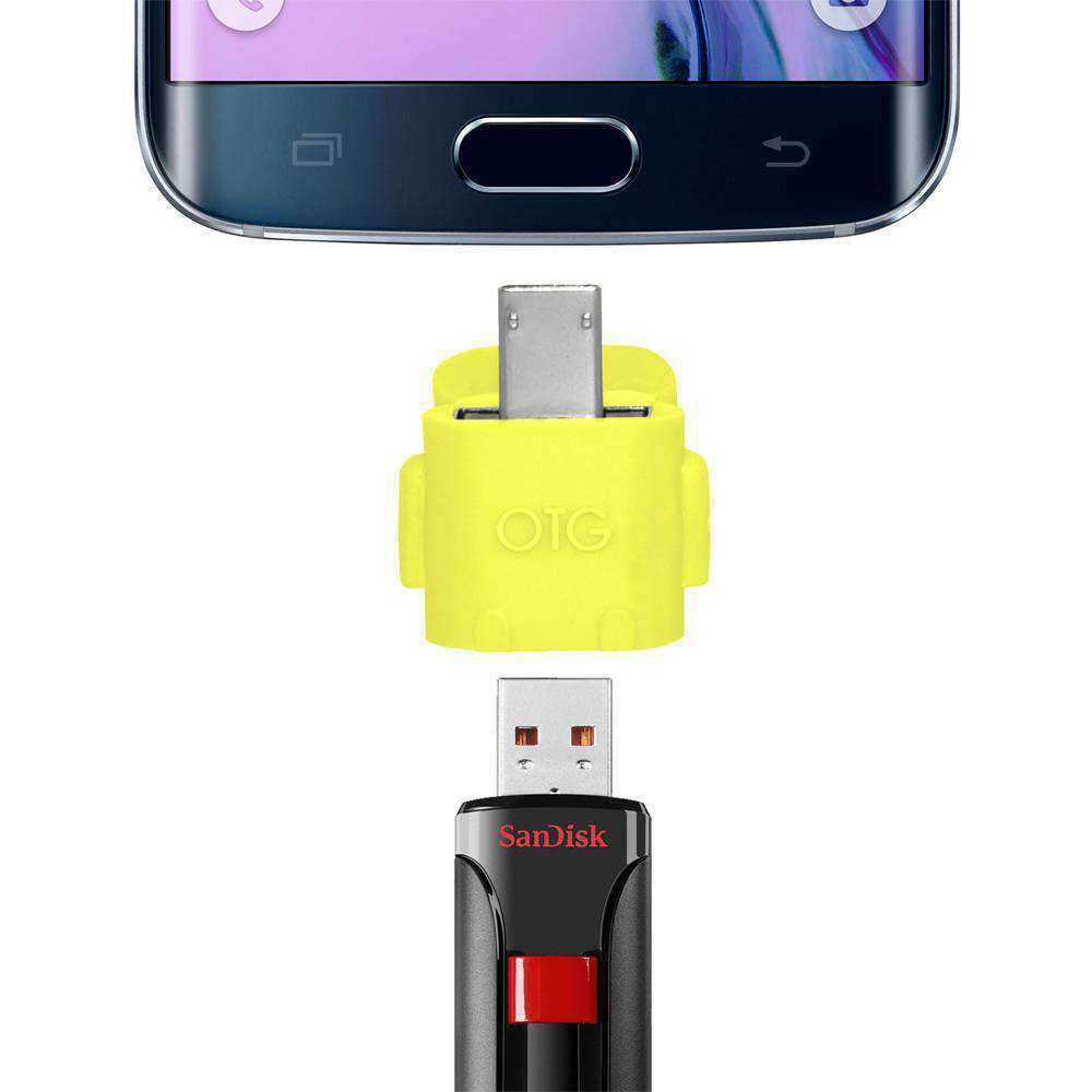 Android Robot Shape Micro USB OTG Adapter (Random Color) - pack of 6