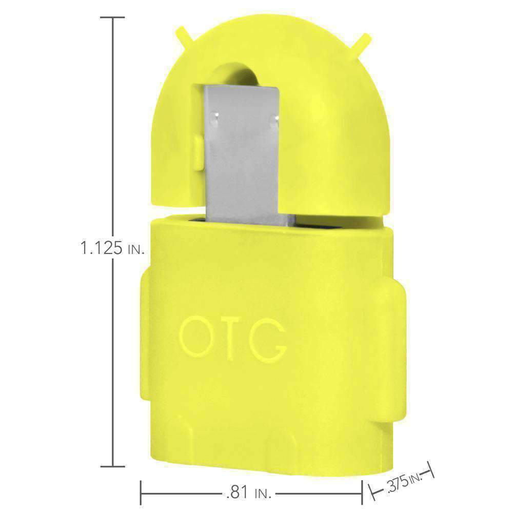 Android Robot Shape Micro USB OTG Adapter (Random Color) - pack of 6