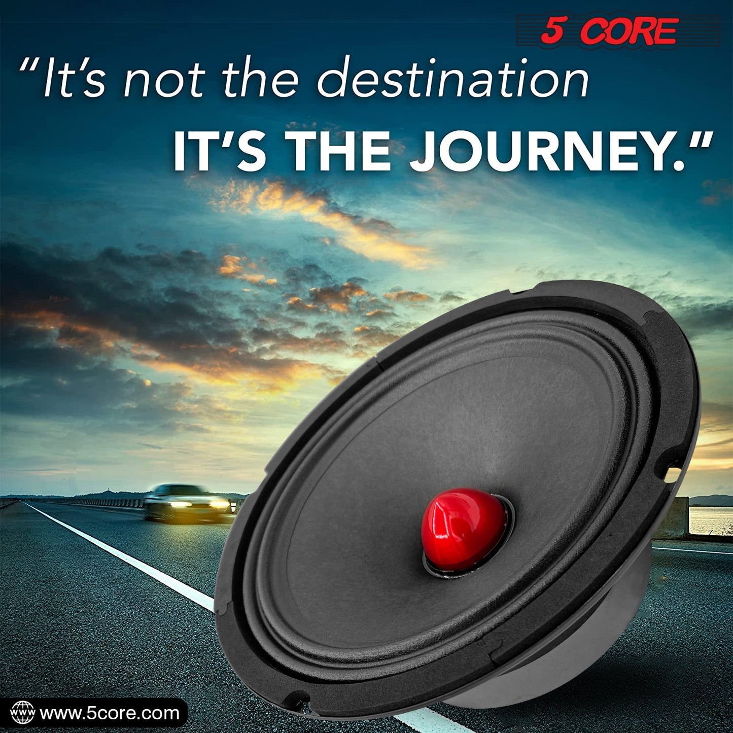 5 Core 8" Car Audio Speakers with Bullet 580 W 4 Ohm Mid-Range
