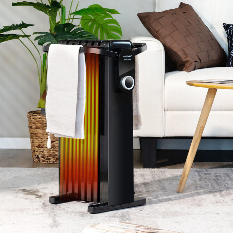 1500W Electric Space Heater Oil Filled Radiator Heater with Foldable