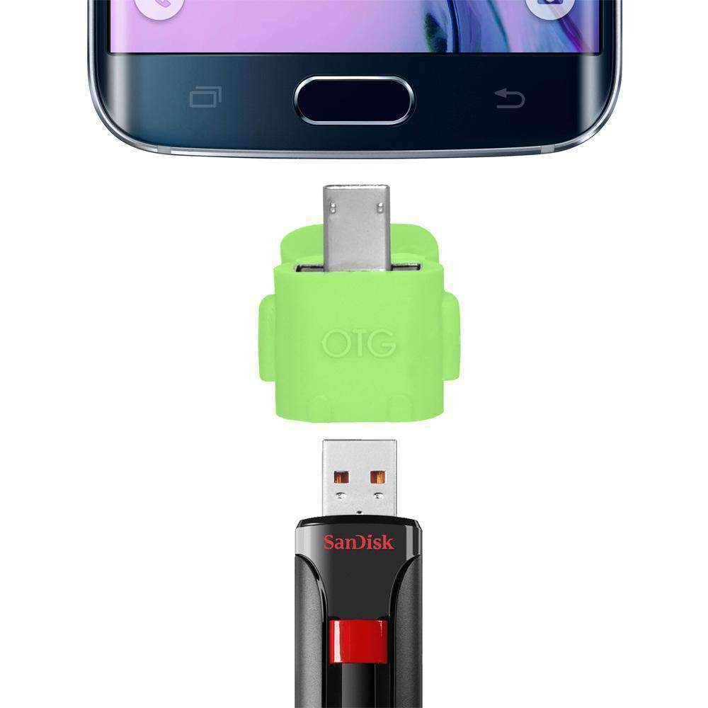Android Robot Shape Micro USB OTG Adapter (Random Color) - pack of 6