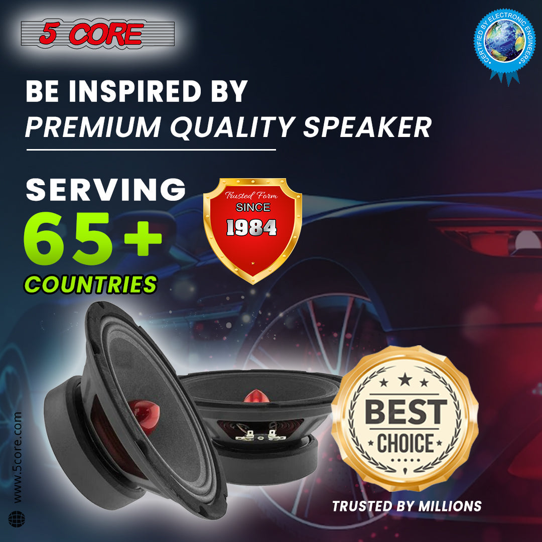 5 Core 8" Car Audio Speakers with Bullet 580 W 4 Ohm Mid-Range