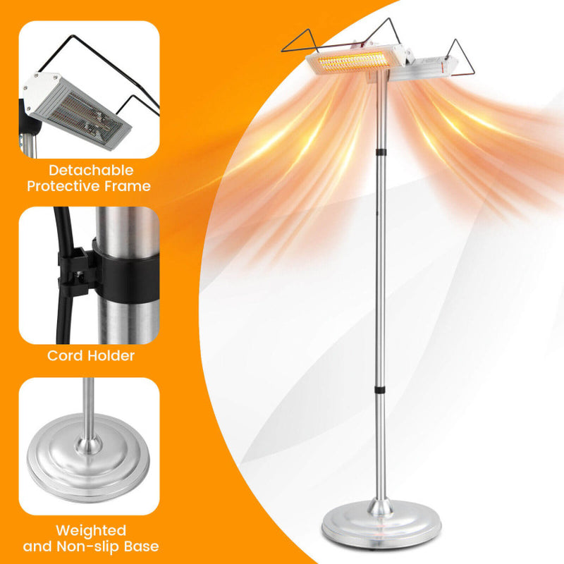 1500W Standing Electric Heater with Double-Sided Heating