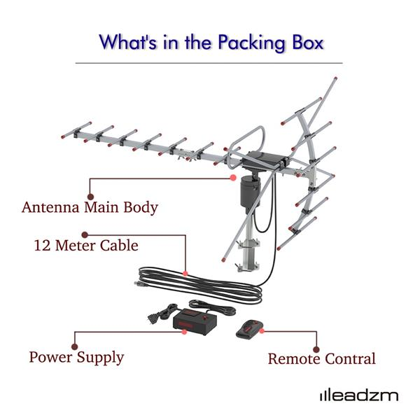 360°Rotation 45-230MHz/470-860MHz 15-22dB Outdoor Antenna