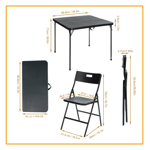 5 Pieces Folding Table and Chair Set