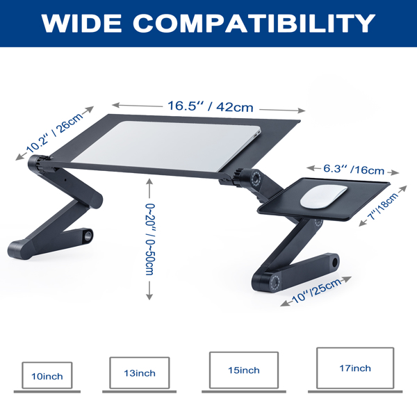 Adjustable Height Laptop Stand for Desk Ergonomic Computer Table