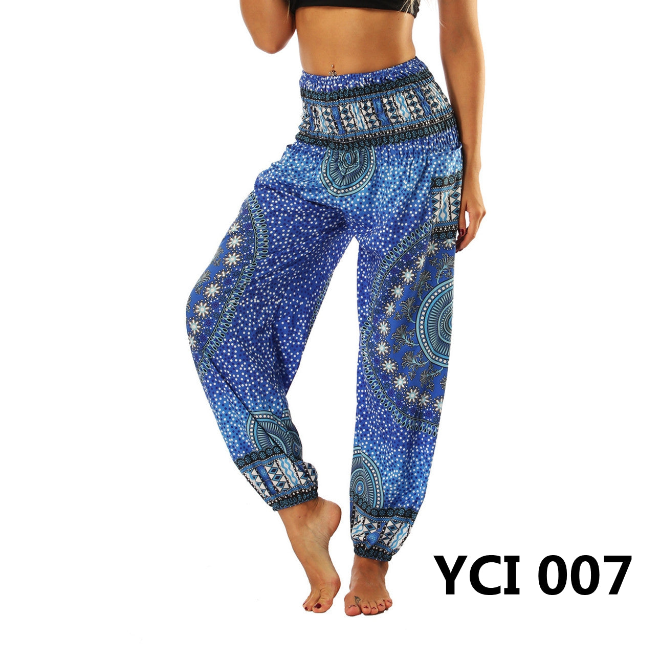 Women's Harem Pants, High Waist Yoga Boho Trousers with Pockets