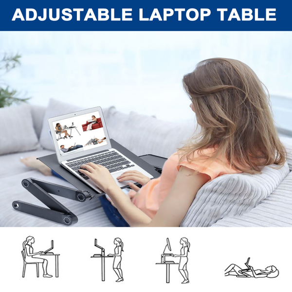Adjustable Height Laptop Stand for Desk Ergonomic Computer Table