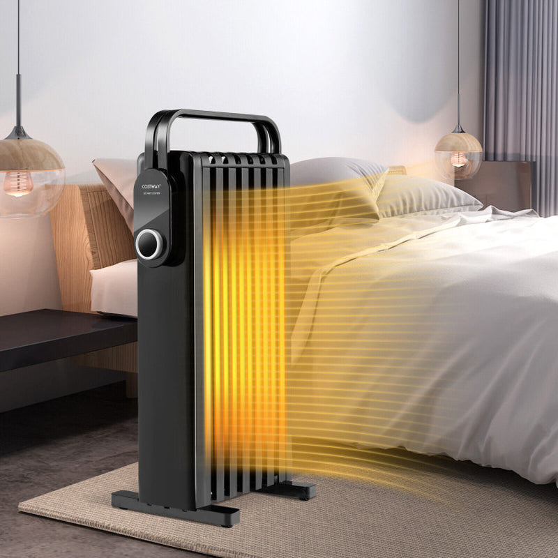 1500W Electric Space Heater Oil Filled Radiator Heater with Foldable