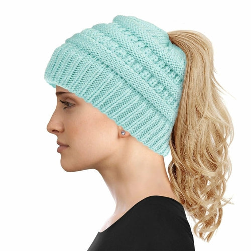Women's Soft-Knit Ponytail Hat (Multiple Colors)