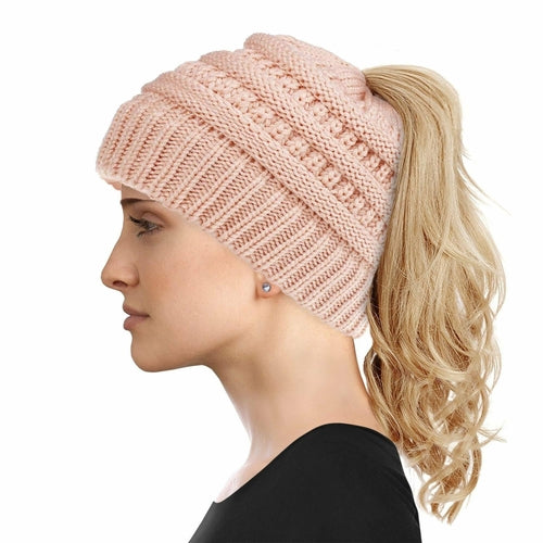 Women's Soft-Knit Ponytail Hat (Multiple Colors)