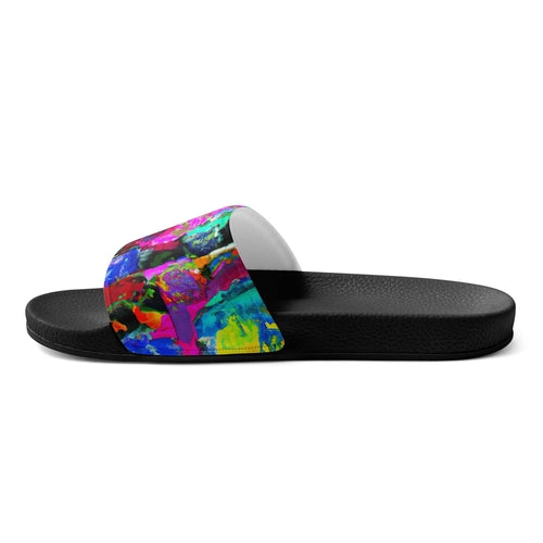 Women's Slides Multicolor Abstract Expression Pattern 2