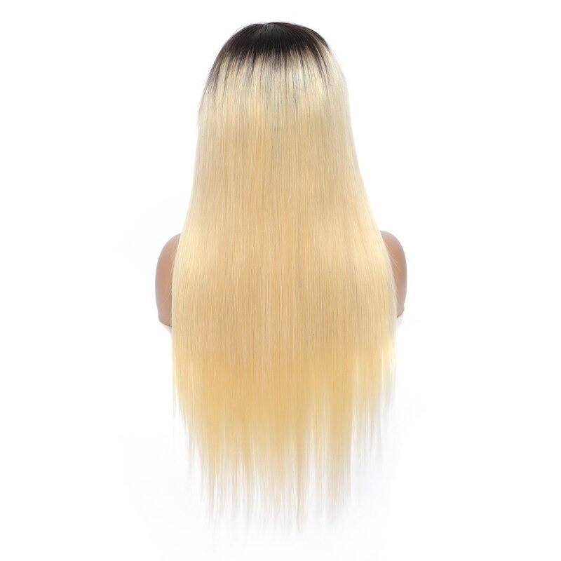 Wig with Bang 200% Density Human , #1B/613 Straight 180% Density #613