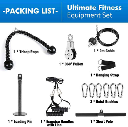 Weight Cable Pulley System Gym, DIY Home Gym Fitness Pulley Cable