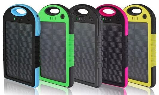 5000 mAh Water-Resistant Solar Smartphone Charger , power bank