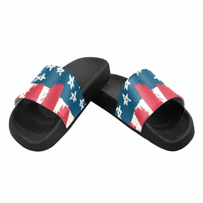 Womens Slide Sandals, Stars And Stripes Usa Flag Print