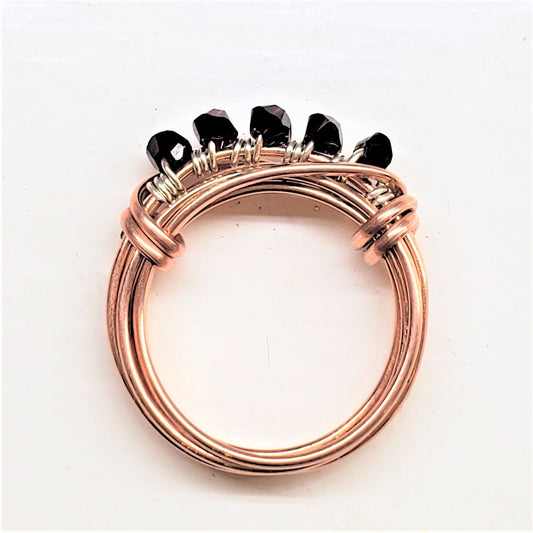 Wire Wrapped Crystal Birthstone Bling Ring