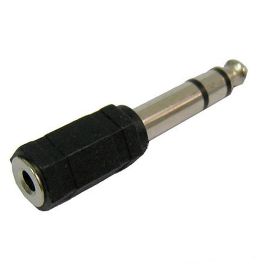 AMZER® 6.35mm Male to 3.5mm Female Stereo Jack Socket Adapter - Black