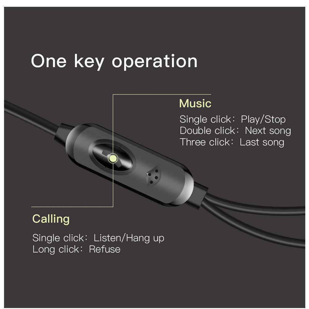 3.5mm Knurling Oblique In-Ear Style Wire Control Earphone - Black