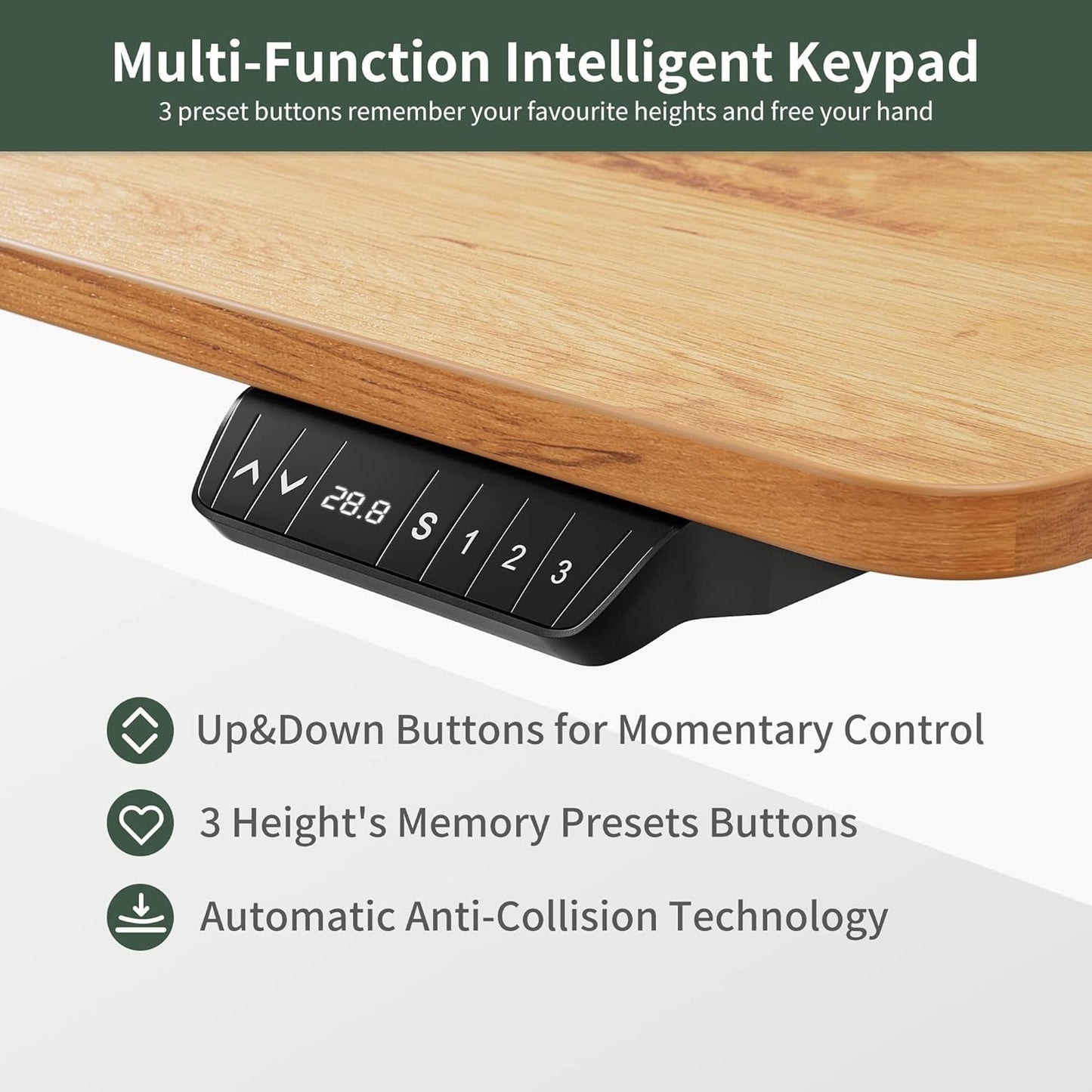 40 X 24 Inches Standing Desk with Drawer, Adjustable Height Electric