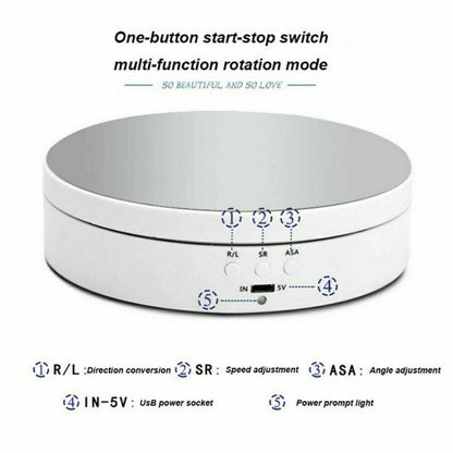 360° Electric Motorized Rotating Display Stand Jewelry Photography