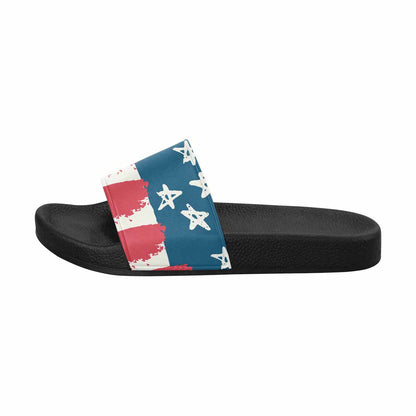 Womens Slide Sandals, Stars And Stripes Usa Flag Print