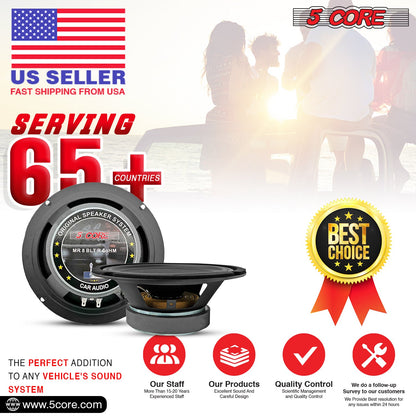 5 Core 8" Car Audio Speakers with Bullet 580 W 4 Ohm Mid-Range