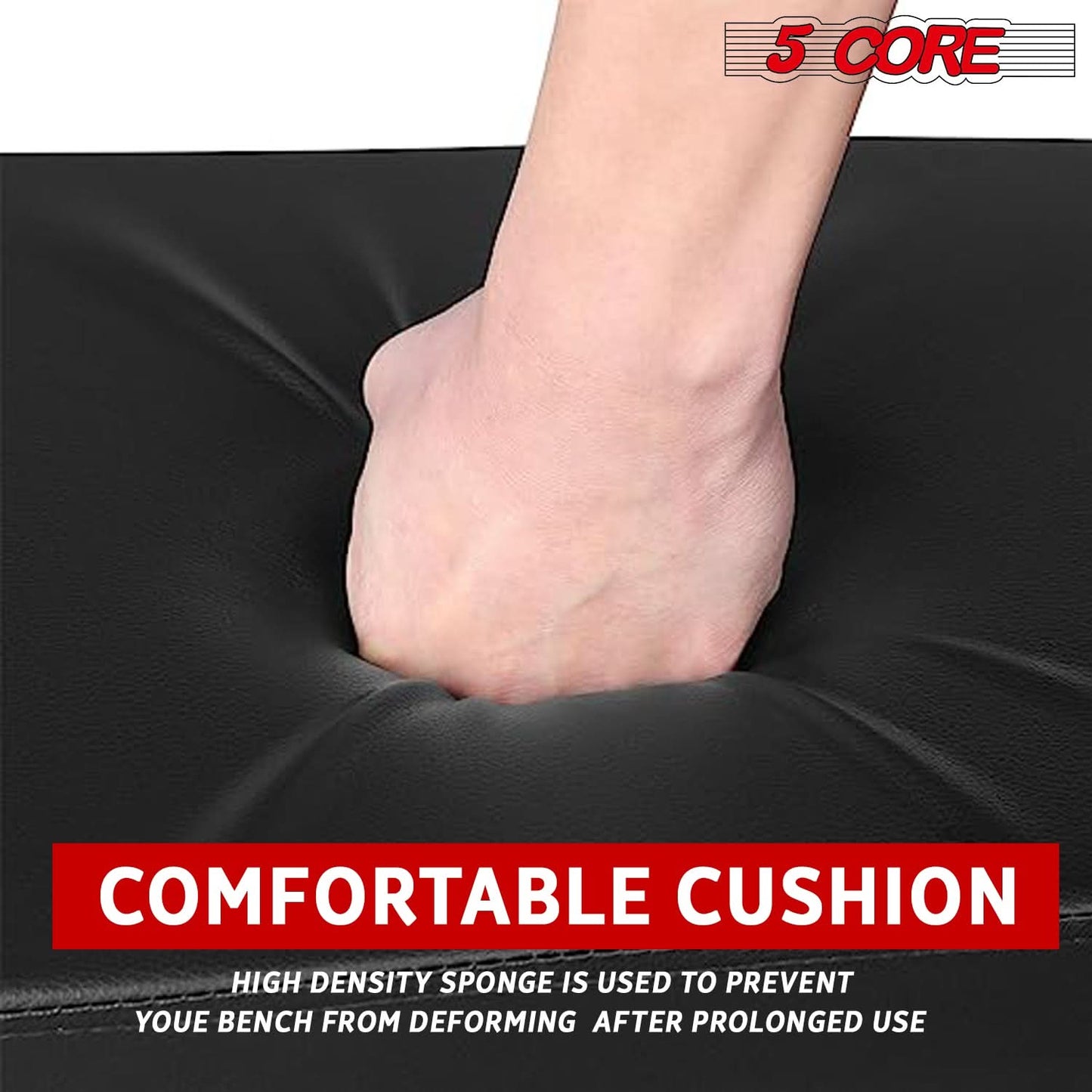 5 Core Keyboard Bench 3" Padded Cushioned Piano Stool Height