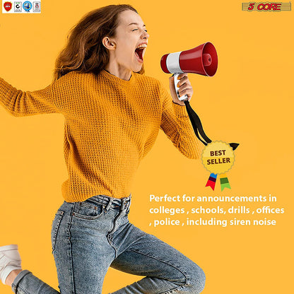 5 CORE Megaphone Handheld Bullhorn Loudspeaker Cheer Bull Horn Speaker