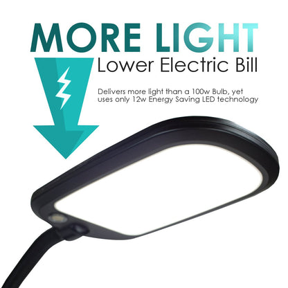 26"H Clamp-on LED Bright Reader Desk Lamp