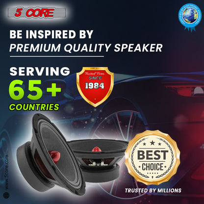 5 Core 8" Car Audio Speakers with Bullet 580 W 4 Ohm Mid-Range