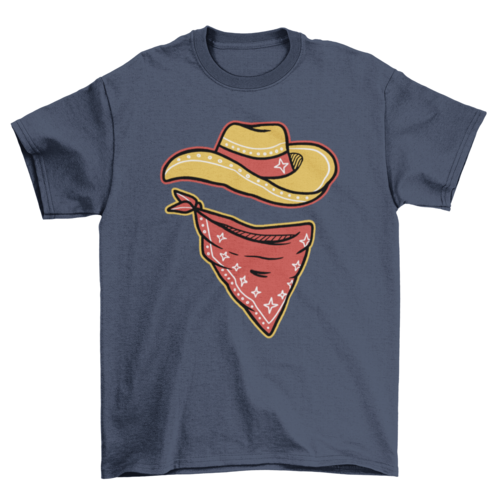 Western hat and bandana cowboy t-shirt