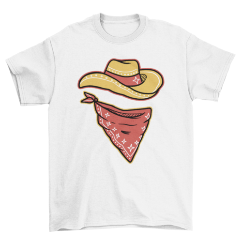 Western hat and bandana cowboy t-shirt