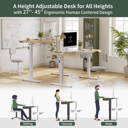 40 X 24 Inches Standing Desk with Drawer, Adjustable Height Electric
