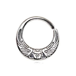 316L Stainless Steel Egyptian Winged Sun Seamless Rings / Cartilage