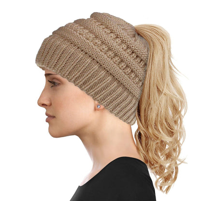 Women's Soft-Knit Ponytail Hat (Multiple Colors)