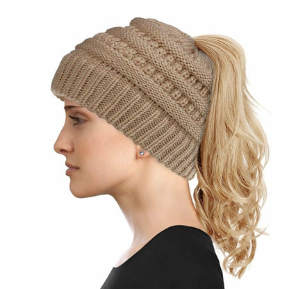 Women's Soft-Knit Ponytail Hat (Multiple Colors)