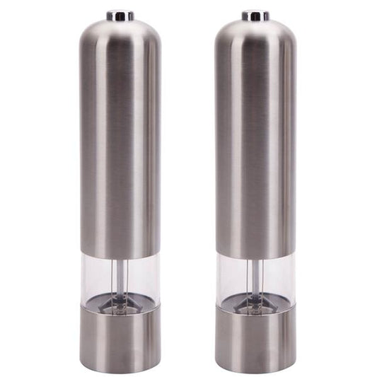 2pcs Stainless Steel Electric Automatic Pepper Mills Salt Grinder