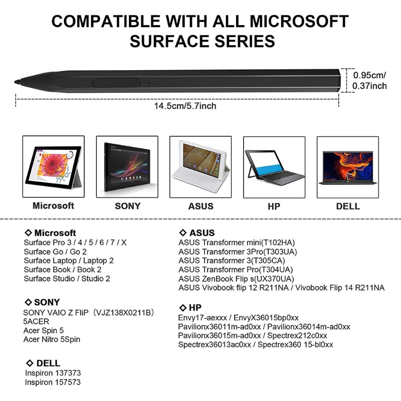 4096 Pressure Stylus Pen For Surface Pro 5 6 7 Go Book Laptop