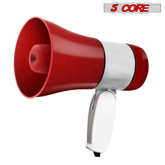 5 CORE Megaphone Handheld Bullhorn Loudspeaker Cheer Bull Horn Speaker