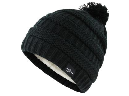 Warmest Plush Insulated Cuff Knit Pom Women Winter Beanie Hat Warm
