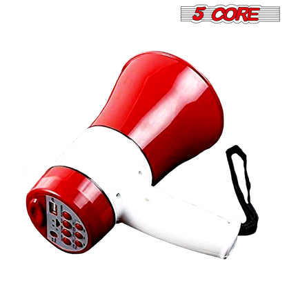 5 CORE Megaphone Handheld Bullhorn Loudspeaker Cheer Bull Horn Speaker