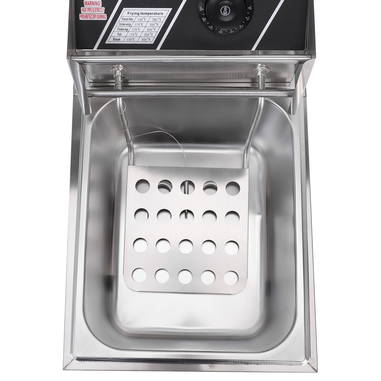 2500W MAX 110V 6L Stainless Steel Single Cylinder Electric Fryer