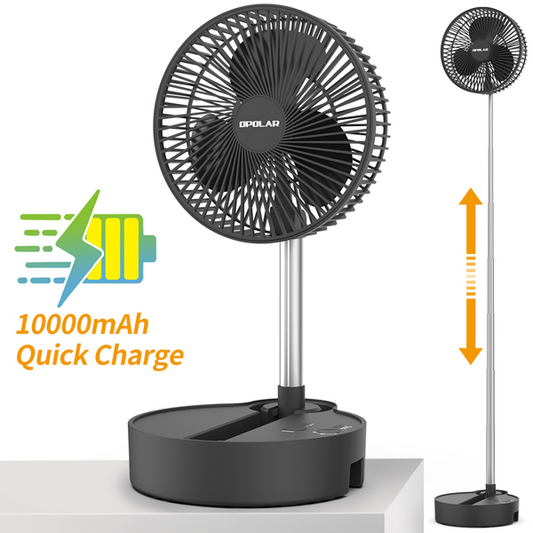 3 Speeds Height Adjustment 10000mAh Battery USB Desk Fan