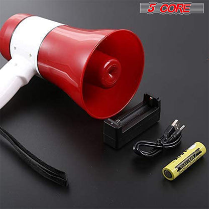 5 CORE Megaphone Handheld Bullhorn Loudspeaker Cheer Bull Horn Speaker