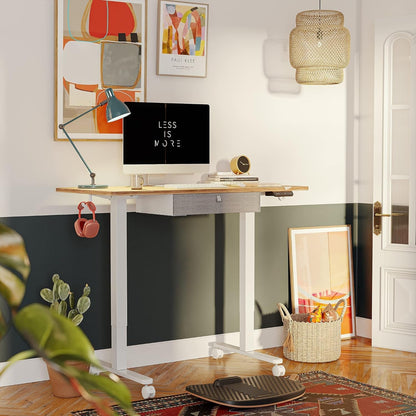 40 X 24 Inches Standing Desk with Drawer, Adjustable Height Electric