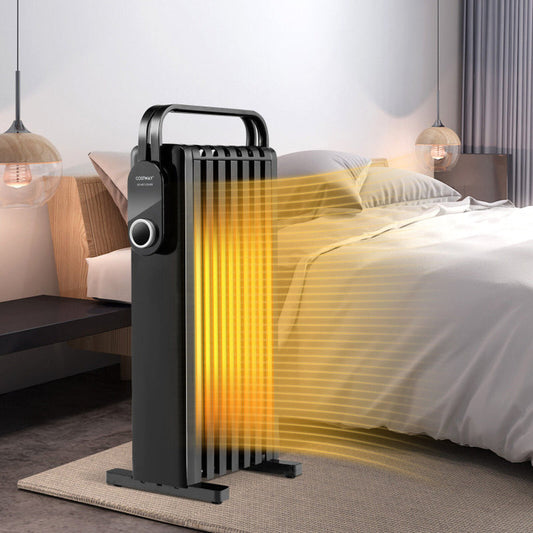 1500W Electric Space Heater Oil Filled Radiator Heater with Foldable