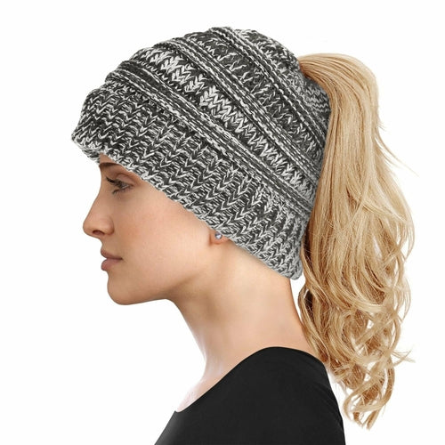 Women's Soft-Knit Ponytail Hat (Multiple Colors)