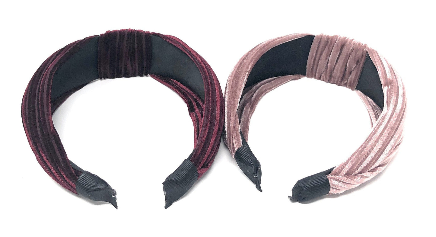 Wide Headband for Girls, Bohemian Turban Headbands, Retro Velvet Hairb