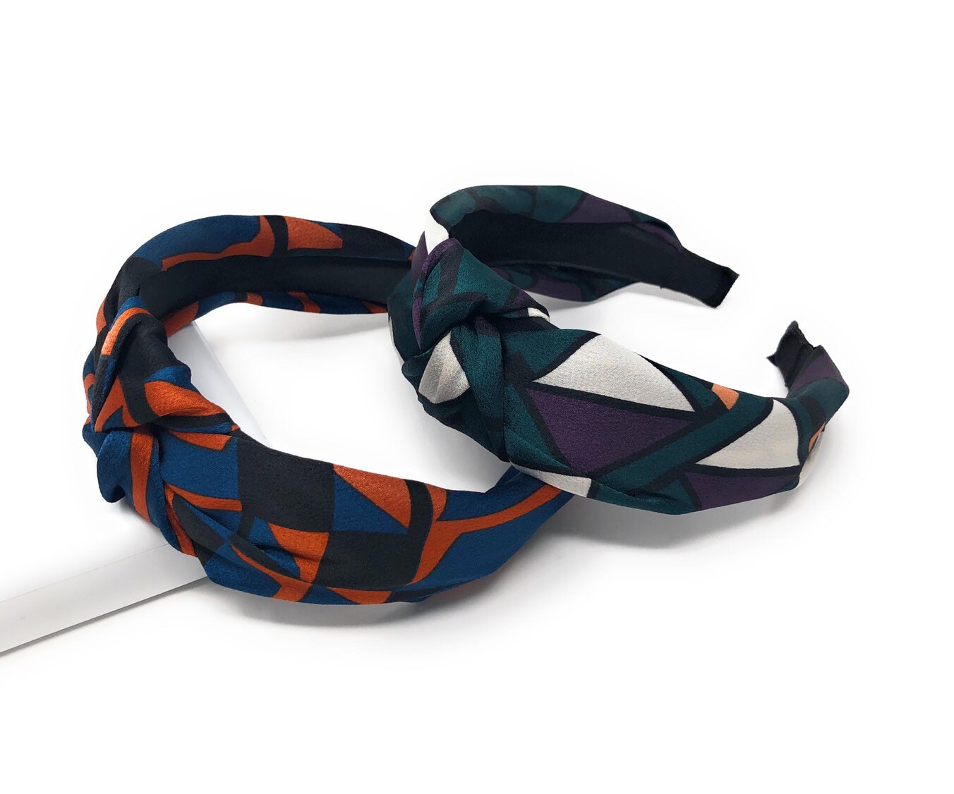 Wide Headband for Girls, Bohemian Turban Headbands, Mosaic Geometric H